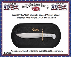 W.R. Case & Sons Cutlery CA70634 Case XX� Magnetic Stained Black Walnut Wood Bowie Display Plaque 18''L X 3/4''W X 9''H