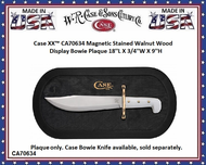 W.R. Case & Sons Cutlery CA70634 Case XX� Magnetic Stained Black Walnut Wood Bowie Display Plaque 18''L X 3/4''W X 9''H
