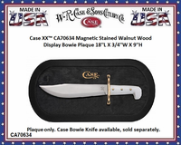 W.R. Case & Sons Cutlery CA70634 Case XX� Magnetic Stained Black Walnut Wood Bowie Display Plaque 18''L X 3/4''W X 9''H