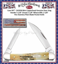 W.R. Case & Sons Cutlery CA5958 Case XX Beautiful 2022 Genuine Sambar STAG Mini Copperhead Knife W.R. Case & Sons Cutlery CA5958 Case XX Beautiful 2022 Genuine Sambar STAG Mini Copperhead Knife