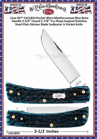 W.R. Case & Sons Cutlery CA51854 Case XX™ Sodbuster Jr Pocket Worn Mediterranean Blue Bone Handle Pocket Knife W.R. Case & Sons Cutlery CA51854 Case XX™ Sodbuster Jr Pocket Worn Mediterranean Blue Bone Handle Pocket Knife