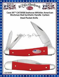 W.R. Case & Sons Cutlery CA73938 Case XX� Seahorse Whittler American Workman Red Synthetic Handle  Carbon Steel Pocket Knife  