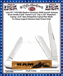 W.R. Case & Sons Cutlery CA37480 Case XX� Medium Stockman RAM Smooth Antique Bone Handle 3-5/8" Closed 2-1/2" Clip 1-7/8" Sheepfoot Coping 1-3/4" Spey Plain Blade Tru-Sharp Surgical Stainless Steel Pocket Knife