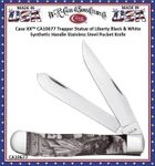 W.R. Case & Sons Cutlery CA10677 Case XX™Trapper Statue of Liberty Black & White Synthetic Handle Stainless Steel Pocket Knife W.R. Case & Sons Cutlery CA10677 Case XX™Trapper Statue of Liberty Black & White Synthetic Handle Stainless Steel Pocket Knife