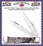 W.R. Case & Sons Cutlery CA10677 Case XX�Trapper Statue of Liberty Black & White Synthetic Handle Stainless Steel Pocket Knife 