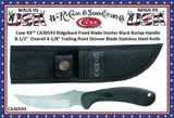 W.R. Case & Sons Cutlery CA30593 Case XX� Ridgeback Fixed Blade Hunter Black Burlap Handle 8-1/2"  Overall 4-1/8" Trailing Point Skinner Blade Stainless Steel Knife