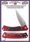 W.R. Case & Son's Cutlery CA25881 Case XX� Marilla Flipper Knife Red Anodized Aluminum Handles w/Black G10 Inlays Stainless Pocket Knife  