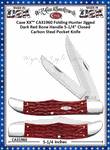 W.R. Case & Sons Cutlery CA31960 Case XX� Peach Seed Jig Dark Red Bone Handle Large Folding Hunter 5.25" Closed Carbon Steel Bladed Pocket Knife 