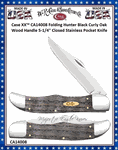W.R. Case & Sons Cutlery CA14008 Case XX� Folding Hunter Black Curly Oak Wood Handle 5-1/4" Closed Stainless Steel Pocket Knife