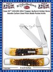 W.R. Case & Sons Cutlery CA51391 Case XX Mini Trapper Jig Burnt Amber Bone Handle Carbon Steel Pocket Knife