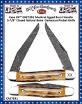 W.R. Case & Sons Cutlery CA27231 Case XX� Muskrat Jigged Burnt Bone Handle 3-7/8" Closed Damascus Pocket Knife 