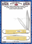 W.R. Case & Sons Cutlery CA030 Case XX� Yellow Delrin Handle Peanut 2-7/8" Closed 2-1/8" Clip1-1/2" Pen Carbon Steel Pocket Knife
