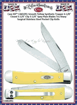 W.R. Case & Sons Cutlery CA81091 Case XX� Smooth Yellow Synthetic Trapper 4-1/8" Closed 3-1/4" Clip 3-1/4" Spey Plain Blades Tru-Sharp Surgical Stainless Steel Pocket Clip Knife  