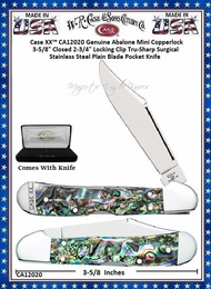 W.R. Case & Sons Cutlery CA12020 Case XX™ Mini Copperlock Genuine Abalone Handle 3-5/8" Closed 2-3/4" Locking Clip Plain Blade Mini Copperlock Stainless Pocket Knife W.R. Case & Sons Cutlery CA12020 Case XX™ Mini Copperlock Genuine Abalone Handle 3-5/8" Closed 2-3/4" Locking Clip Plain Blade Mini Copperlock Stainless Pocket Knife