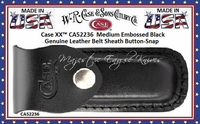 W.R. Case & Sons Cutlery CA52236 Case XX� Every Quality Knife Needs a Quality Belt Sheath, Medium Black Genuine Leather Belt Sheath Button-Snap 