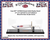W.R. Case & Sons Cutlery CA70635 Case XX� Bowie Knife Display Stand 17''L X 5 3/4''W X 6 1/2''H Walnut Wood & Clear Acrylic Dome