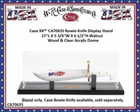 W.R. Case & Sons Cutlery CA70635 Case XX� Bowie Knife Display Stand 17''L X 5 3/4''W X 6 1/2''H Walnut Wood & Clear Acrylic Dome
