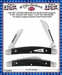 W.R. Case & Son's Cutlery CA27821 Case XX� Small Congress Black Micarta Handle 3-1/8" Closed 2-3/8" Spear 1-3/4" Pen Blades Tru-Sharp Surgical Stainless Steel Pocket Knife