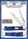 W.R. Case & Sons Cutlery CA23431 Case XX� Blue Pearl Kirinite Trapper 4-1/8" Closed 3-1/4" Clip 3-1/4" Spey Plain Blades Tru-Sharp Surgical Stainless Steel Pocket Knife