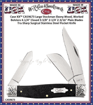 W.R. Case & Sons Cutlery CA59673 Case XX� Large Stockman Black Ebony Wood Handle, Worked Bolsters 4-1/4" Closed 3-3/8" 2-1/4' 2-3/16" Plain Blades Tru-Sharp Surgical Stainless Steel Pocket Knife