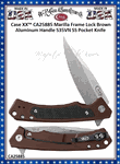W.R. Case & Sons Cutlery CA25885 Case XX� Marilla Flipper Knife, 4-3/4" Closed 3-1/2" S35VN Stonewashed Stainless Steel Locking Drop Point Plain Blade, Brown Anodized Aluminum Handle w/Black G10 Inlays