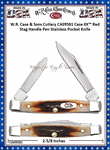 W.R. Case & Sons Cutlery CA09581 Case XX� Red Stag Handle Pen Stainless Pocket Knife