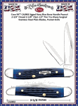 W.R. Case & Son's Cutlery CA2802 CASE XX� Jigged Navy Blue Bone Handle Peanut Pocket Knife 