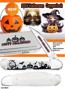 W.R. Case & Sons Cutlery CA10641 Case XX™ Happy Halloween Copperlock White Synthetic Handle  Stainless Steel Pocket Knife W.R. Case & Sons Cutlery CA10641 Case XX™ Happy Halloween Copperlock White Synthetic Handle  Stainless Steel Pocket Knife
