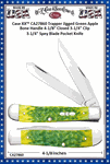 W.R. Case & Sons Cutlery CA27860 Case XX� Trapper Jigged Green Apple Bone Handle 4-1/8" Closed 3-1/4" Clip 3-1/4" Spey Blade Pocket Knife