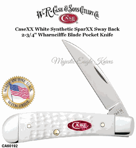 W.R. Case & Son's Cutlery CA60192 Case XX� Jigged White Synthetic Handle Sway Back Stainless Pocket Knife 