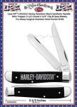 W.R. Case & Sons Cutlery CA52231 Case XX� Harley-Davidson Black Synthetic Handle Mini Trapper 3-1/2 Closed 2-3/4" Clip & Spey Blades, Tru-Sharp Surgical Stainless Steel Pocket Knife 