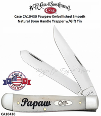 W.R. Case & Sons Cutlery CA10430 Case XX™ Best Papaw Ever Smooth Natural Bone Trapper Stainless Pocket Knife & Gift Tin W.R. Case & Sons Cutlery CA10430 Case XX™ Best Papaw Ever Smooth Natural Bone Trapper Stainless Pocket Knife & Gift Tin
