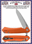 W.R. Case & Sons Cutlery CA64696 Case XX� Kinzua Flipper Knife Closed Length 4-3/4" 3-3/8" Embellished Orange Milled Aluminum Handle CPM-S35VN Stonewashed Stainless Steel Spear Blade