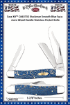 W.R. Case & Sons Cutlery CA63732 Case XX� Stockman Smooth Blue Sycamore Wood Handle Stainless Pocket Knife