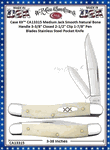 W.R. Case & Sons Cutlery CA13315 Case XX� Medium Jack Smooth Natural Bone Handle 3-3/8" Closed 2-1/2" Clip 1-7/8" Pen Blades Stainless Steel Pocket Knife 