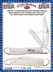 W.R. Case & Sons Cutlery CA14094 Case XX� Peanut Stars & Stripes Natural Bone Handle 2-7/8" Closed 2-1/8" Clip 1-1/2" Pen Plain Blade 1095 Carbon Steel Pocket Knife