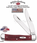 W.R. Case & Son's Cutlery CA783 Case XX� Jigged Old Red Bone Pocket Worn Trapper Stainless Pocket Knife