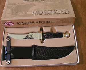W.R. Case & Son's Cutlery CA395 CASE-XX Kodiak Fixed Blade Buffalo Horn Hunter Knife
