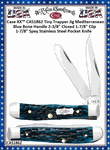 W.R. Case & Sons Cutlery CA51862 Case XX� Tiny Trapper Jig Mediterranean Blue Bone Handle 2-3/8" Closed 1-7/8" Clip 1-7/8" Spey Stainless Steel Pocket Knife