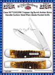 W.R. Case & Sons Cutlery CA51390 Case XX� Trapper Jig Burnt Amber Bone Handle Carbon Steel Pocket Knife