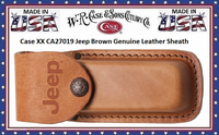 W.R. Case & Sons Cutlery CA27019�Case XX Jeep Leather Sheath features a hand-stitched brown leather sheath