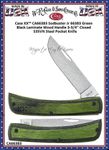 W.R. Case & Son's Cutlery CA66383 Case XX Sodbuster Jr Green Black Laminate Wood Handle 3-3/4" Closed S35VN Steel Pocket Knife