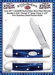 W.R. Case & Sons Cutlery CA23449 Case XX� Butterbean Blue Pearl Kirinite Handle 2-3/4" Closed 2" Spear Point 1-1/2" Pen Stainless Steel Pocket Knife 