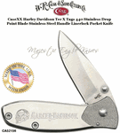 W.R. Case & Son's Cutlery CA52156 CaseXX Harley Davidson TecX 440 Stainless Drop Point Blade Stainless Handle Linerlock Pocket Knife