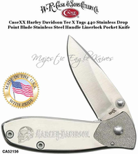 W.R. Case & Son's Cutlery CA52156 CaseXX Harley Davidson TecX 440 Stainless Drop Point Blade Stainless Handle Linerlock Pocket Knife W.R. Case & Son's Cutlery CA52156 CaseXX Harley Davidson TecX 440 Stainless Drop Point Blade Stainless Handle Linerlock Pocket Knife