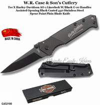 W.R. Case & Son's Cutlery CA52180 Case Harley-Davidson TecX A0-1 Black G-10 Handled Assisted Opening Linerlock Pocket Knife W.R. Case & Son's Cutlery CA52180 Case Harley-Davidson TecX A0-1 Black G-10 Handled Assisted Opening Linerlock Pocket Knife