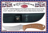 W.R. Case & Sons Cutlery CA30592 Case XX Ridgeback Fixed Blade Hunter Natural Canvas Handle 8-1/2"  Overall 4-1/8" Trailing Point Skinner Blade Stainless Steel Knife