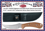 W.R. Case & Sons Cutlery CA30592 Case XX� Ridgeback Fixed Blade Hunter Natural Canvas Handle 8-1/2"  Overall 4-1/8" Trailing Point Skinner Blade Stainless Steel Knife
