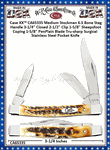 W.R. Case & Sons Cutlery CA65335 Case XX� Medium Stockman 6.5 Bone Stag Handle 3-1/4" Closed 2-1/2" Clip 1-5/8" Sheepsfoot Coping 1-5/8" Pen Plain Blade Tru-sharp Surgical Stainless Steel Pocket Knife