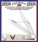 W.R. Case & Son's Cutlery CA32403 CaseXX United States Air Force Embellished Smooth Natural Bone Handle Trapper Pocket Knife 
